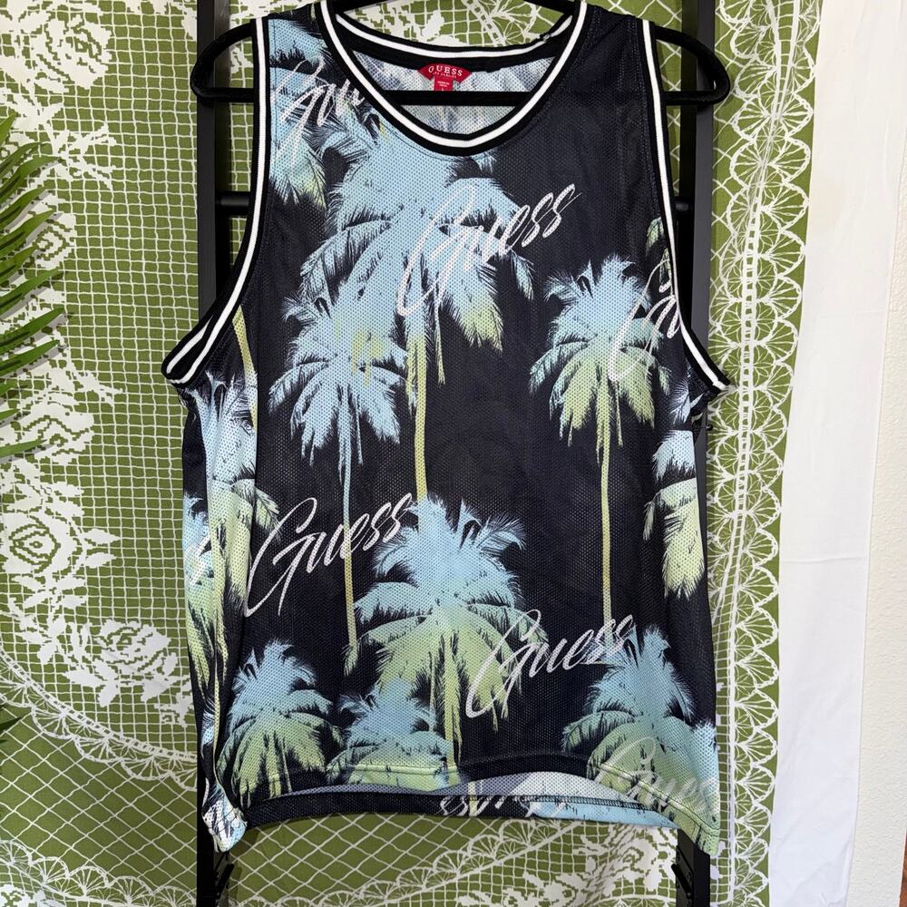 🌴 GUESS LOS ANGELES MESH PALM TREE JERSEY 🌴